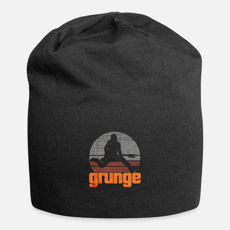 Grunge - Jersey-Beanie - Schwarz