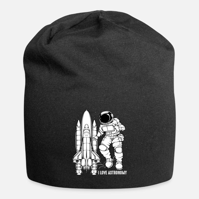 Astronaut - Jersey-Beanie - Schwarz