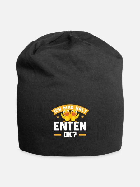 Ich mag halt Enten Ok? - Jersey-Beanie - Schwarz