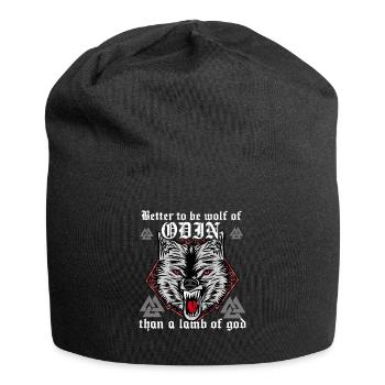 Wikinger Odin T-Shirt Wolf Kampf Stark Barbar Ehre - Jersey-Beanie - Schwarz - Vorne