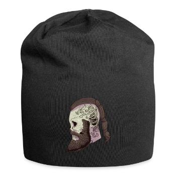 Viking Head Viking Skull Runes Tattoo - Jersey Beanie - black - Front