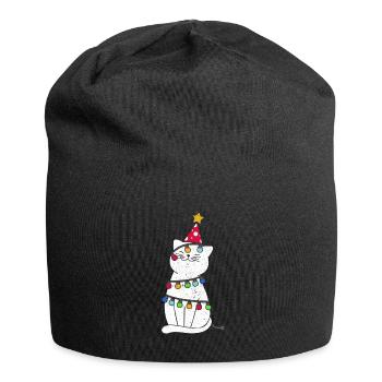 Cadeau de noël chat noël noël - Bonnet en jersey - noir - Devant