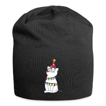 Christmas cat - Jersey Beanie - black - Front