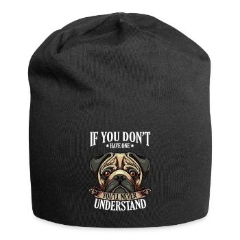 Mops - Jersey-Beanie - Schwarz - Vorne