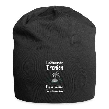 Ich komme aus Ironien ironische Ironie - Jersey-Beanie - Schwarz - Vorne