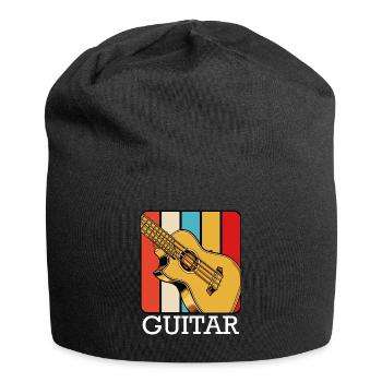Retro Style Guitar Vintage Guitarist Gift Idea - Jersey Beanie - black - Front