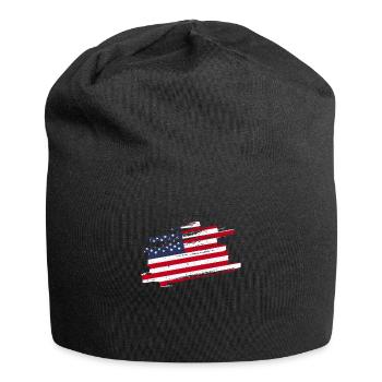 Amerika Flagge - Jersey-Beanie - Schwarz - Vorne