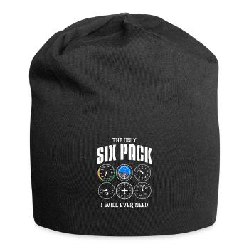 Pilot six pack - flying, plane, flying lesson - Jersey Beanie - black - Front