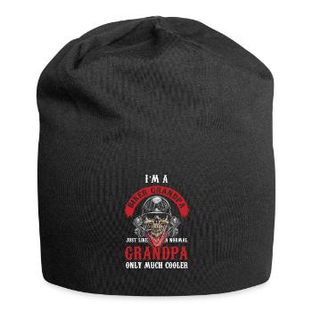 Granddad Grandfather Motorcycle Retirement Gift - Jersey Beanie - black - Front