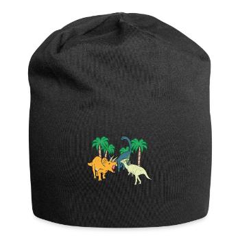 Cadeau dinosaure dino - Bonnet en jersey - noir - Devant