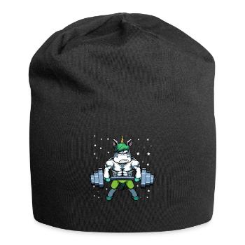 Muscle Building Unicorn Dumbbell Unicorn Gift - Jersey Beanie - black - Front