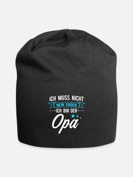Ich muss nicht nein sagen ich bin der Opa - Jersey-Beanie - Schwarz