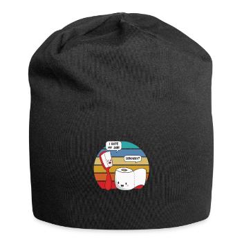 Cadeau de puns de brosse à dents et de tissus de toilette - Bonnet en jersey - noir - Devant