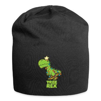 Arbre Rex Noël T-Rex Drôle Dino Noël - Bonnet en jersey - noir - Devant