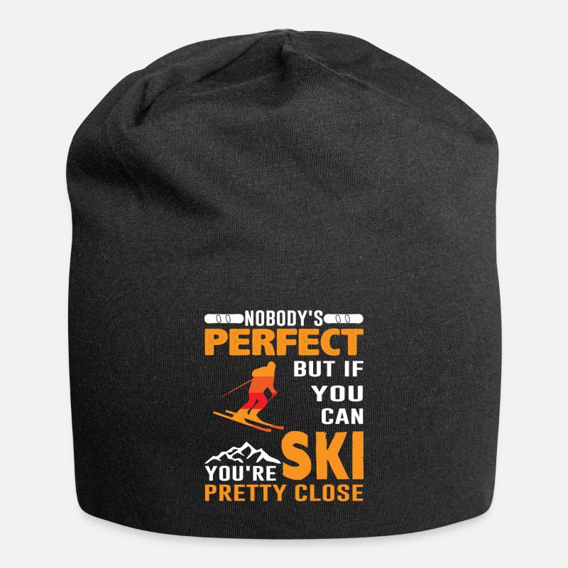 Perfect ski - ski, winter, gift - Jersey Beanie - black