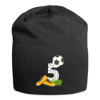 5. Geburtstag Kinder Fussball Geschenkidee 5 Jahre - Jersey-Beanie - Schwarz - Vorne