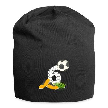 6. Geburtstag Kinder Fussball Geschenkidee 6 Jahre - Jersey-Beanie - Schwarz - Vorne