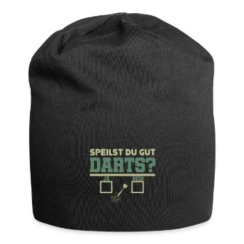 Spielst du Darts? Lustiges Darts Design.(deutsch) - Jersey-Beanie - Schwarz - Vorne