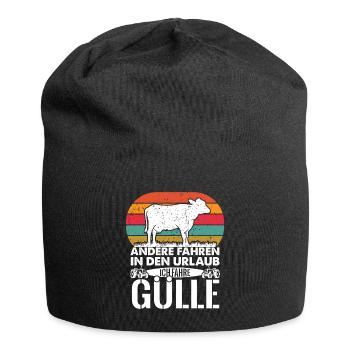 Ich fahr Gülle statt Urlaub - Landwirt - Jersey-Beanie - Schwarz - Vorne