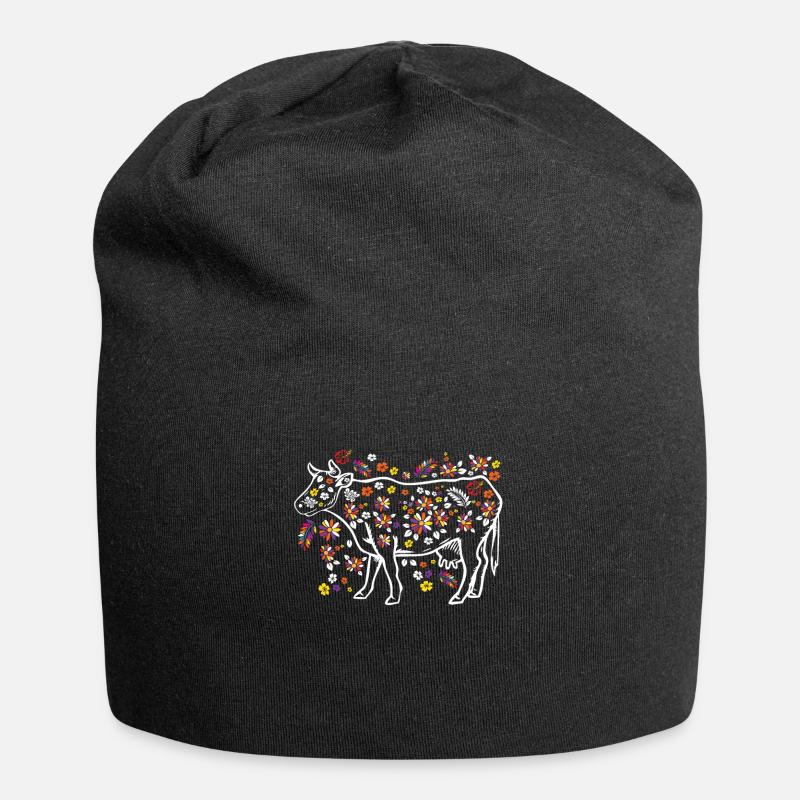 Kühe Landwirt Geschenk - Jersey-Beanie - Schwarz