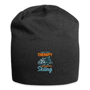Ski thérapie t-shirt montagnes sport bière d'hiver - Bonnet en jersey - noir - Devant