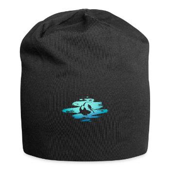 Requin dans l'océan avec des plongeurs, grand requin-marteau requin blanc - Bonnet en jersey - noir - Devant