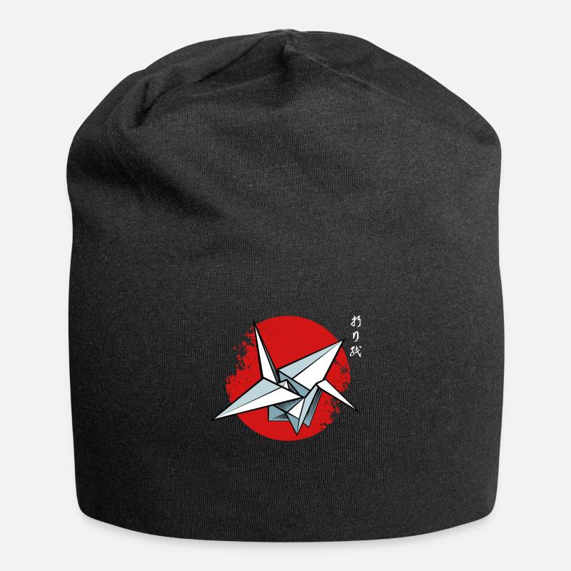 Origami - Jersey-Beanie - Schwarz