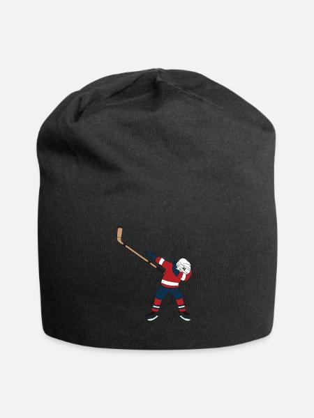 Joueur de hockey dabbing dab - Bonnet en jersey - noir