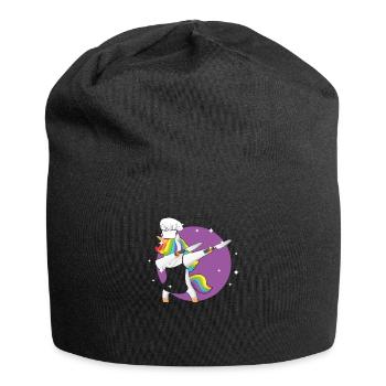 Einhorn-Chef, der betupfendes Pony-Geschenk kocht - Jersey-Beanie - Schwarz - Vorne