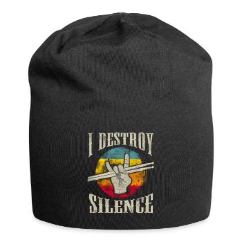 Destroy Silence Drum Sticks Drummer Drums - Jersey Beanie - black - Front