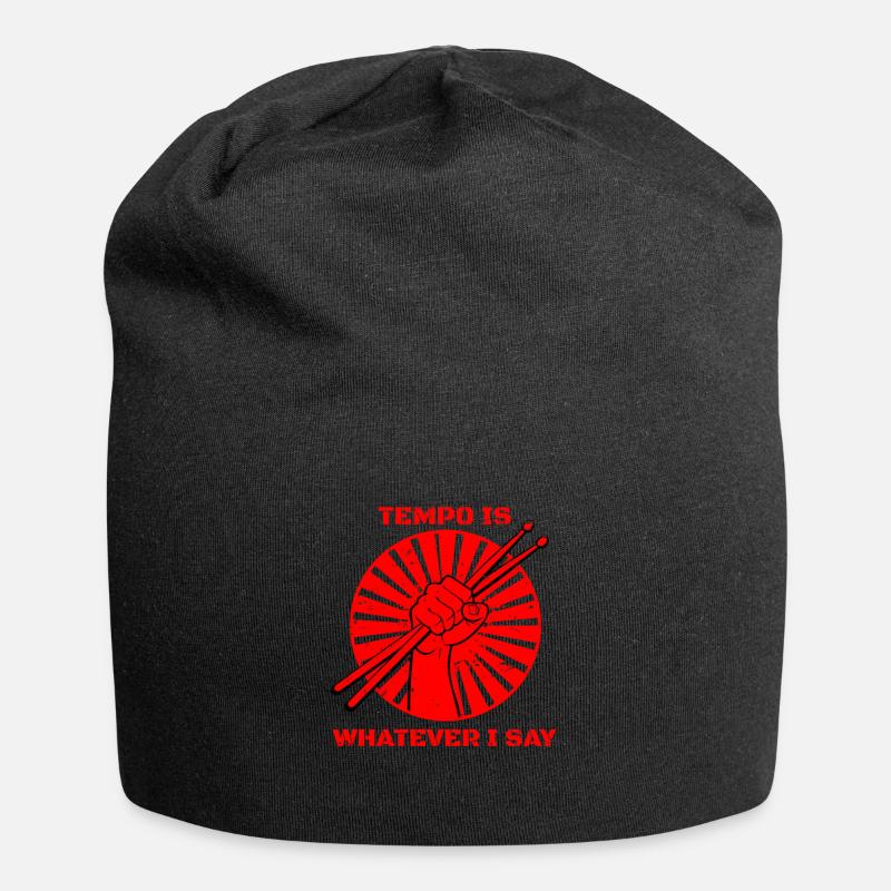 Tempo is whatever is say drums - Jersey Beanie - black