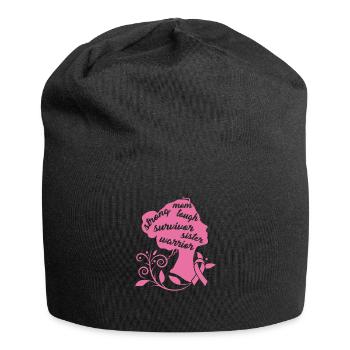Cadeau de survivant de cancer du sein robuste maman forte - Bonnet en jersey - noir - Devant