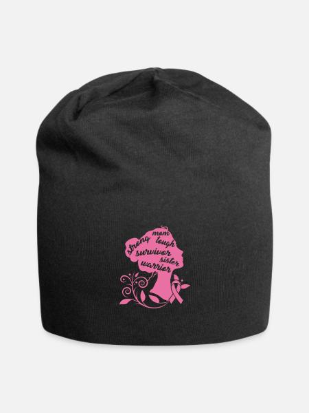 Starkes Mutter-starkes Brustkrebs-Überlebend-Geschenk - Jersey-Beanie - Schwarz