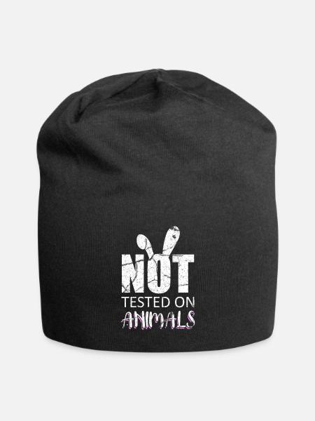 Tierversuche - Jersey-Beanie - Schwarz
