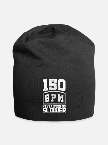150 BPM Techno Music - Jersey Beanie - black