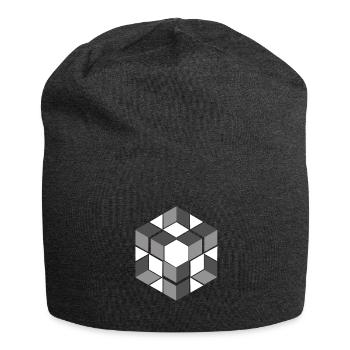 Graphique de modèle sans couture de cube géométrique - Bonnet en jersey - charbon - Devant