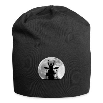 Drummer drums moon - Jersey Beanie - black - Front