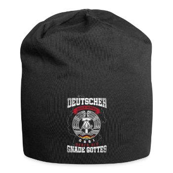Deutscher durch Geburt,Ossi durch die Gnade Gottes - Jersey-Beanie - Schwarz - Vorne