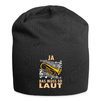 Ja das muss so laut Trompetenspieler - Jersey-Beanie - Schwarz - Vorne