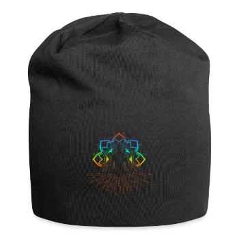 Lebensbaum , Chakras für spirituelles Yoga, Buddha - Jersey-Beanie - Schwarz - Vorne