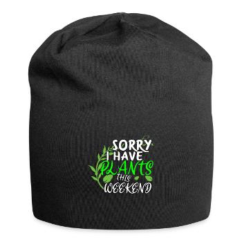 Gardener gardener hobby gardener gardening gift - Jersey Beanie - black - Front