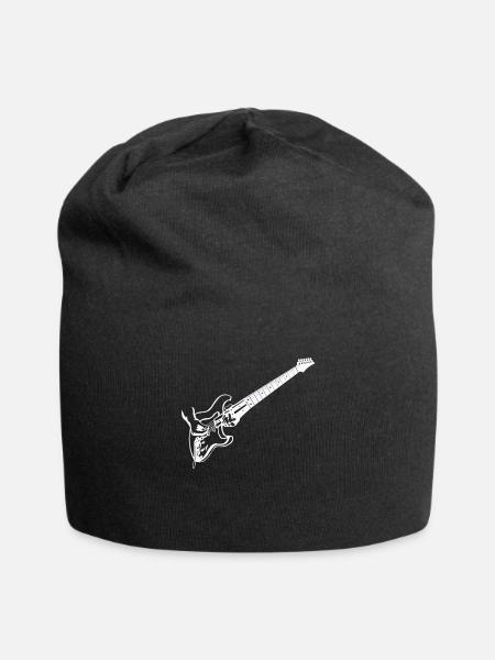 E Gitarre Gitarren - Jersey-Beanie - Schwarz