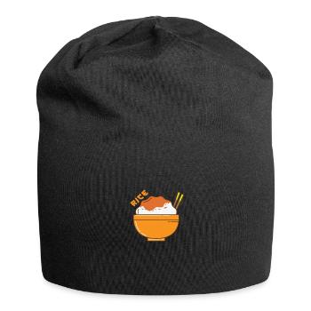 Rice bowl with chopsticks - Jersey Beanie - black - Front