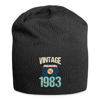 Retro Vintage 1983 37. Geburtstag Schallplatte Vinyl - Jersey-Beanie - Schwarz - Vorne