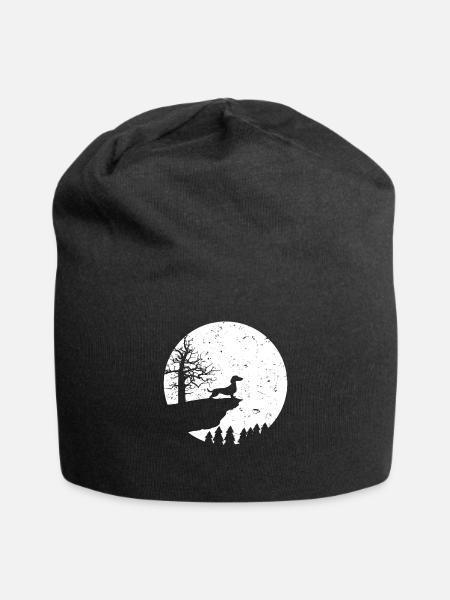 Chiens teckel chien lune - Bonnet en jersey - noir