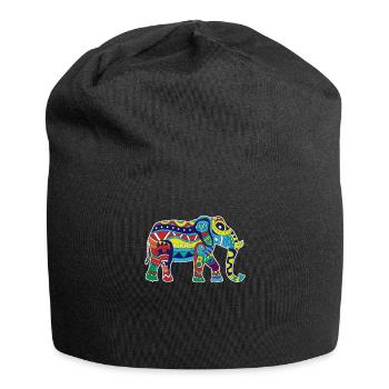 Éléphant coloré - Bonnet en jersey - noir - Devant