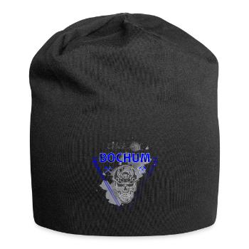 Bochum Glück Auf Totenkopf Ruhrpott Geschenk - Jersey-Beanie - Schwarz - Vorne
