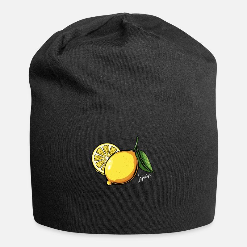 Citron Jaune Fruit Fruit Manger sainement - Bonnet en jersey - noir