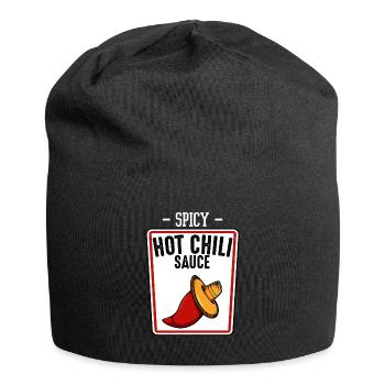 Spicy Hot Chili Sauce - Scharfe Chilischote - Jersey-Beanie - Schwarz - Vorne