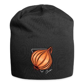 Trendy Onion Cool Gemüse Zwiebeln - Jersey-Beanie - Schwarz - Vorne